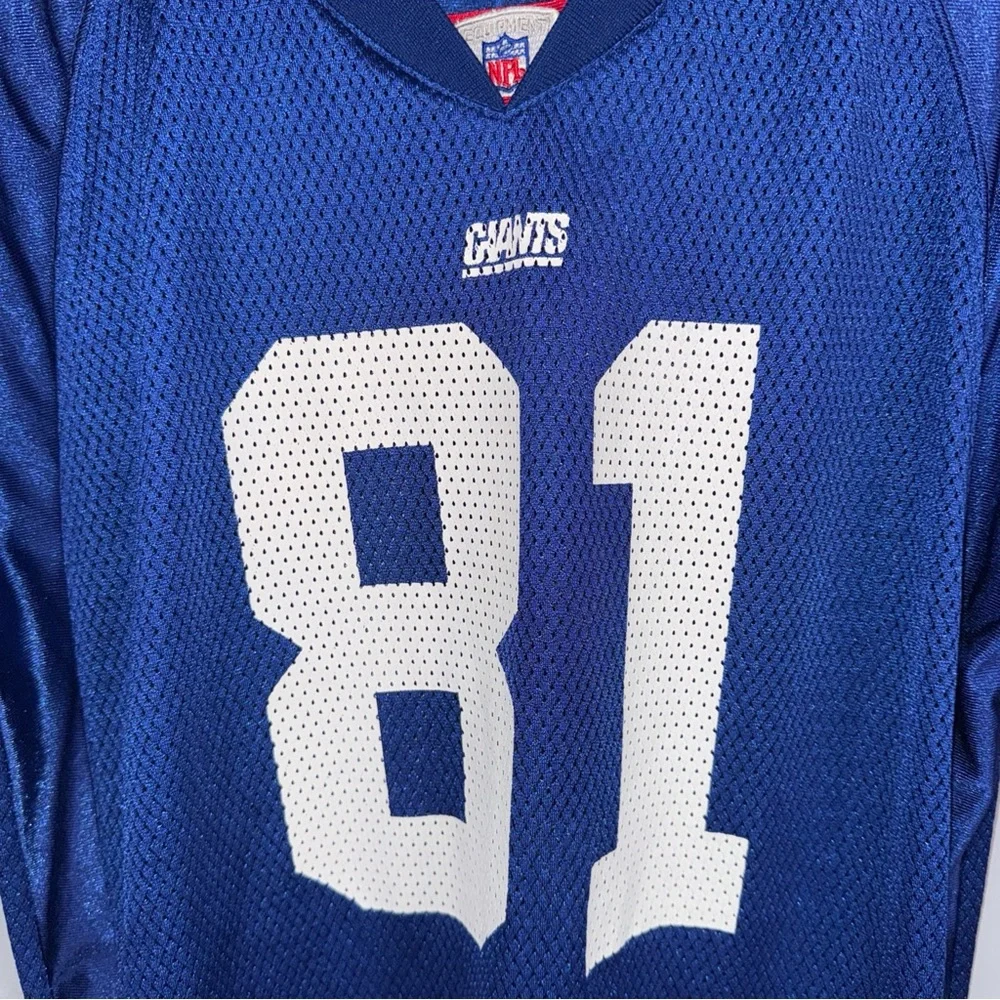 NFL Reebok Amani Toomer Jersey Boys XL Blue #81 New York Giants‎ Football *READ